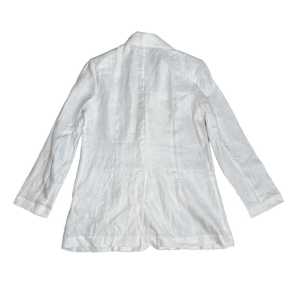 iRoo Flax Linen Two Button Blazer "To The Supreme Being" Embroidered Pocket - Picture 5 of 8